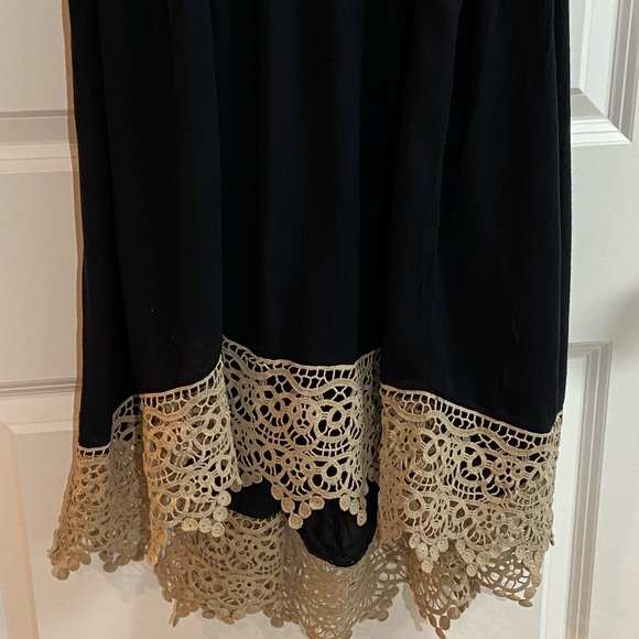 Free People Intimately Womens Sz XSmall Star Slip Crochet Black Boho Dress - Picture 3 of 16